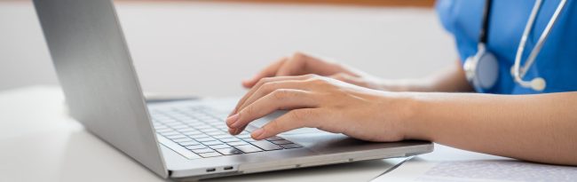 Medical technology network team meeting concept. doctor hands ty