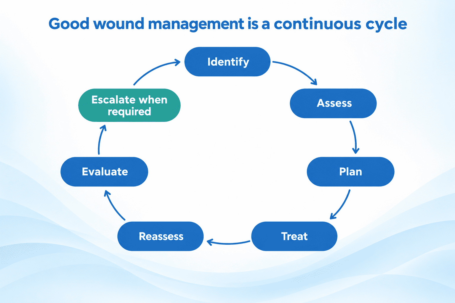 Wound Care Management Graph showing wound care management process.